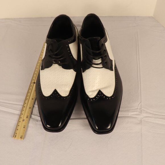 Men\'s Black and White Dress Shoes by Stacy Adams SZ 9.5W In Very Good Condition